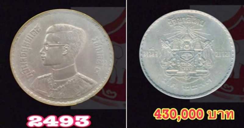 เหรียญ 1 บาท “รัชกาลที่ ๙” ที่มีราคาแพงที่สุด 476,010 บาท